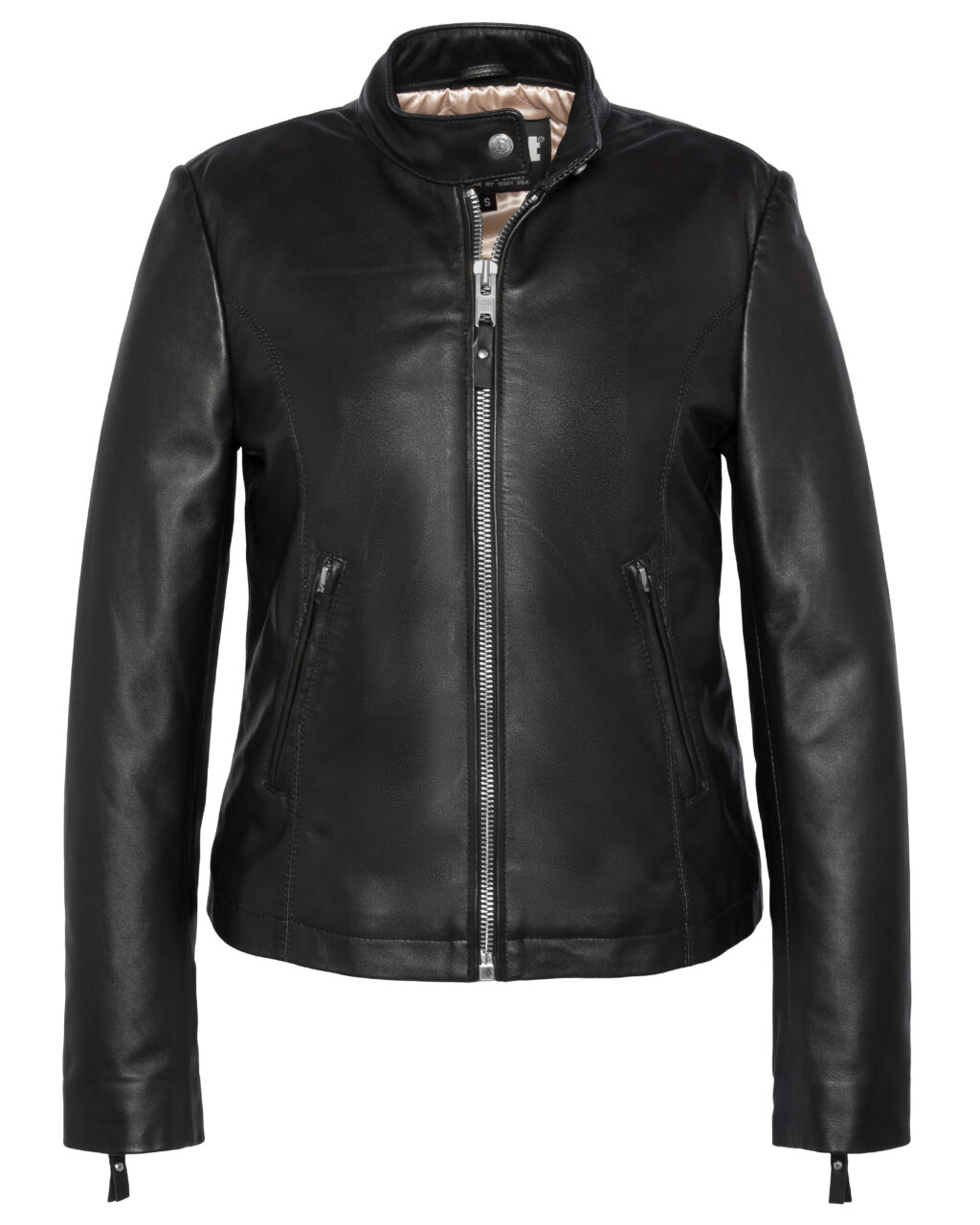 Veste Motard Femme En Daim Véritable - Modèle Lola - Coupe Ajustée - Fermeture Asymétrique - Poches Zippées - Couleurs Cognac, Vert Olive, Bleu Marine - 2