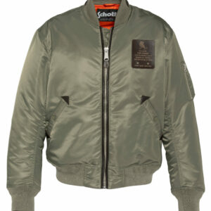 Bomber avec empiècements cuir B40RS SCHOTT - Sage kaki, L